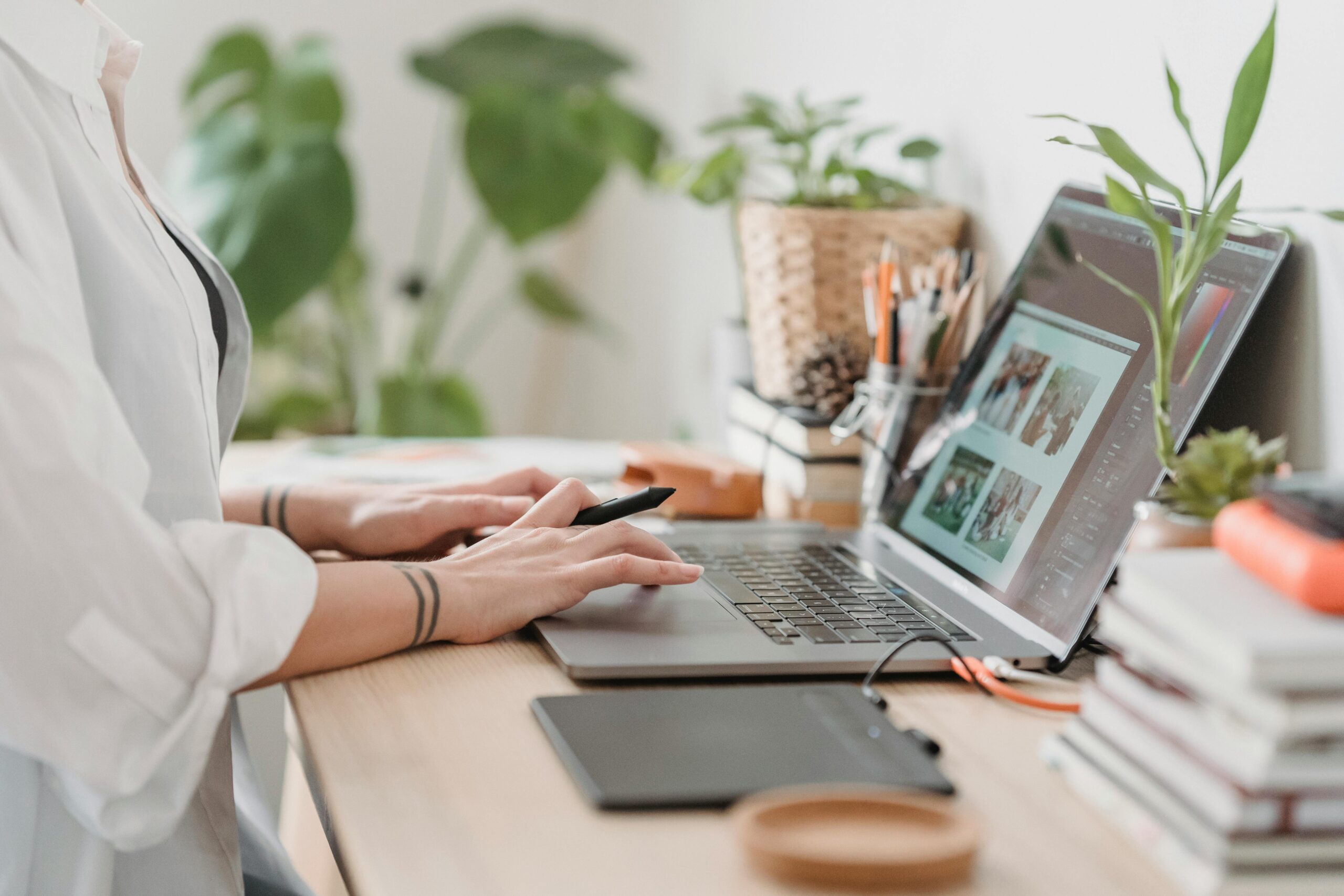 image of woman working at desk
